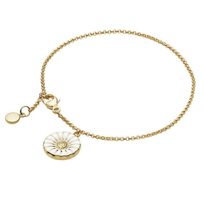 Georg Jensen Daisy Armbånd Forgyldt Sølv m. Emalje 11 mm