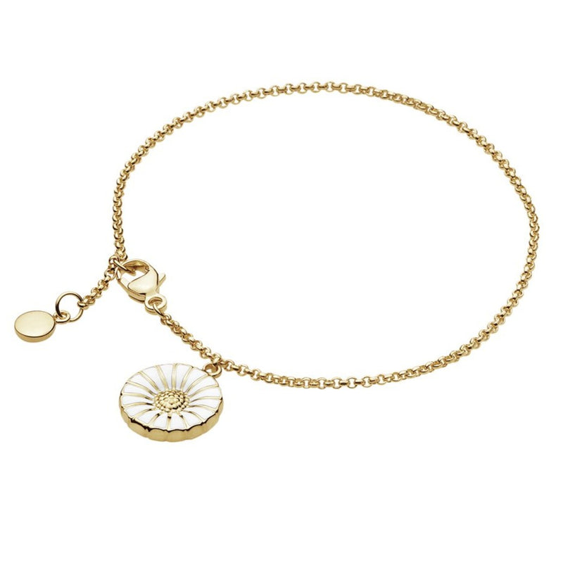 Georg Jensen Daisy Armbånd Forgyldt Sølv m. Emalje 11 mm