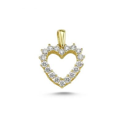 Nuran - Diamond Heart Vedhæng - Guld 14 kt. m. Brillanter
