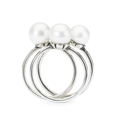 Trollbeads - Hvid Perle Ring - Sølv