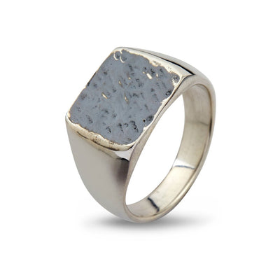 By Birdie Cushion Hammered Herre Ring Sølv