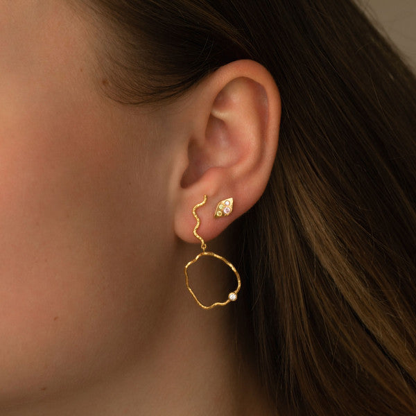 Stine A Petit Ile De L’amour Light Pink Sorbet Ørering Forgyldt Sølv