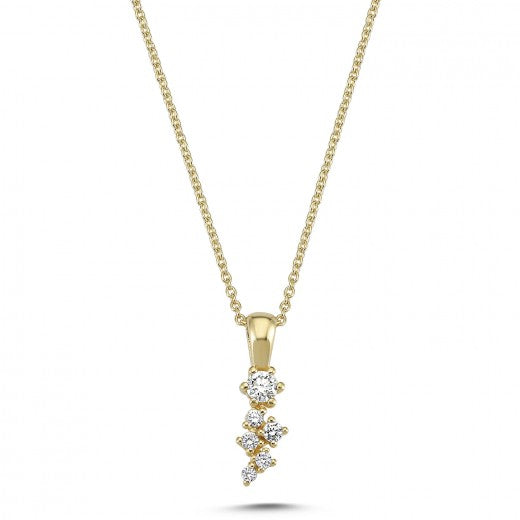 Nuran - Twinkle Halskæde - Guld 14 kt. m. Brillanter inkl. 14 kt. Guldkæde