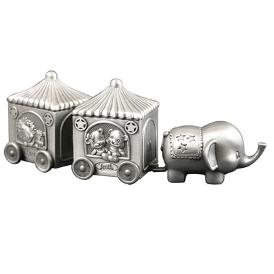 Noa Kids Min Første Tand/Hårlok - Fortinnet Elefant m. 2 Vogne