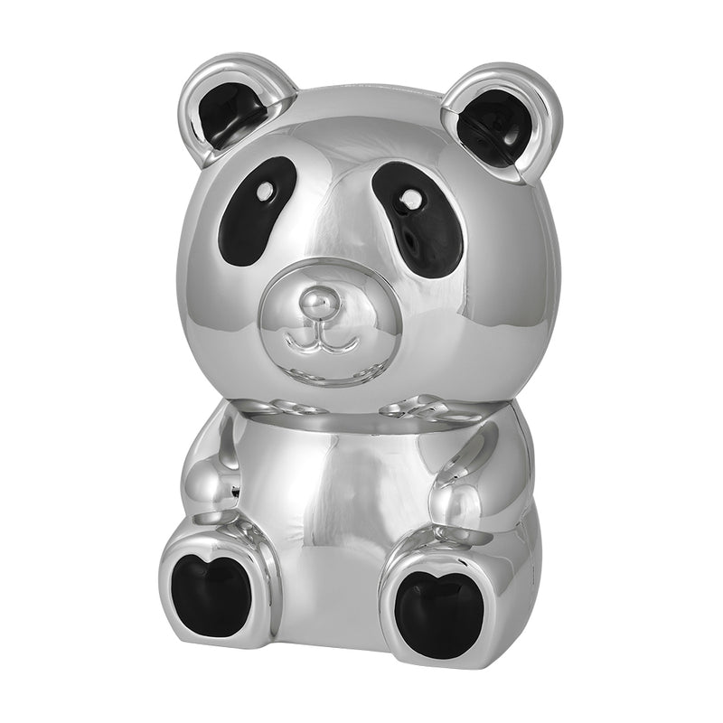 Noa Kids Sparebøsse - Forkromet Panda m. Sort Lak
