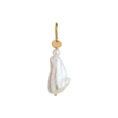 Stine A Long Baroque Pearl White Sorbet Ørering Forgyldt Sølv