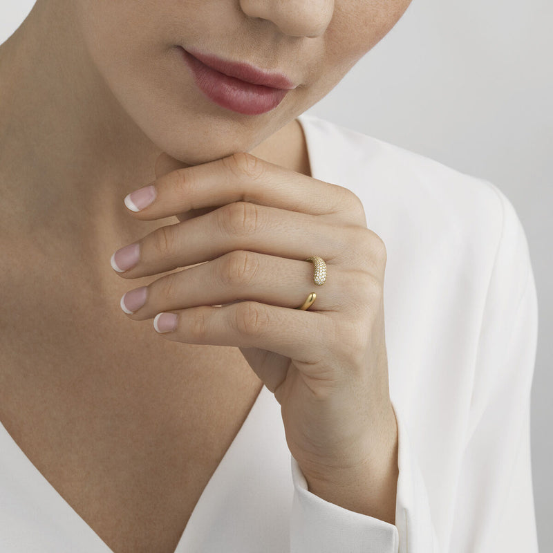 Georg Jensen Mercy Mini Pavé Ring 18 kt. Guld m. Brillanter