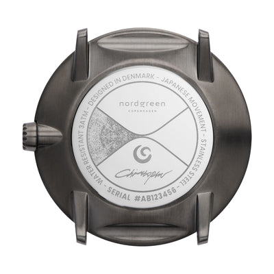 Nordgreen - Philosopher Christopher Herre Ur - Stål/Gun Metal m. Lænke