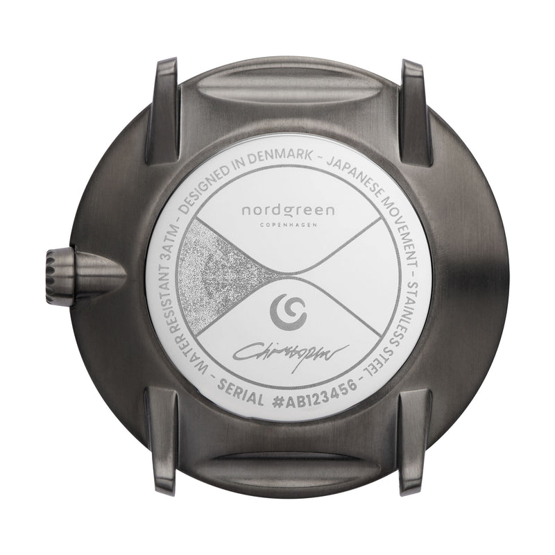 Nordgreen - Philosopher Christopher Herre Ur - Stål/Gun Metal m. Lænke