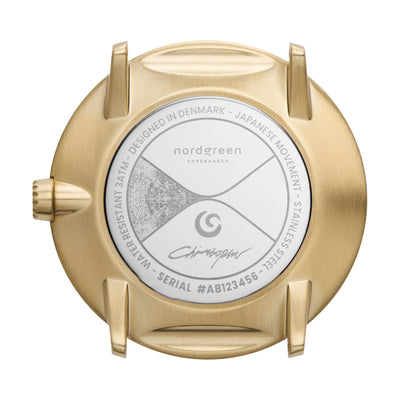 Nordgreen - Philosopher Christopher Unisex Ur - Guld m. Lænke
