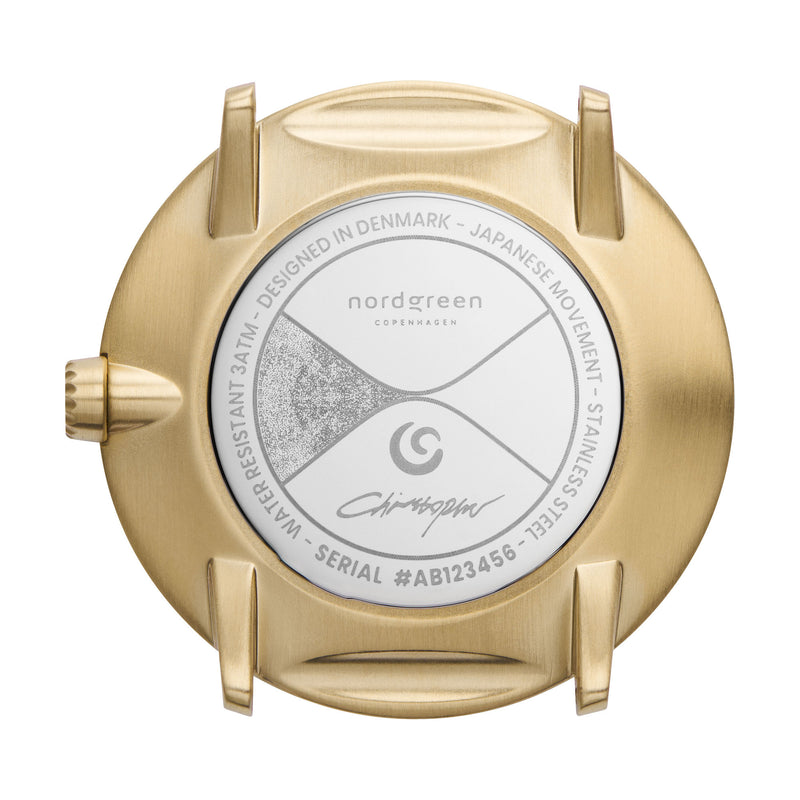 Nordgreen - Philosopher Christopher Unisex Ur - Guld m. Lænke
