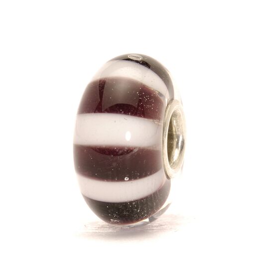 Trollbeads SORT/HVID STRIBE- Glas