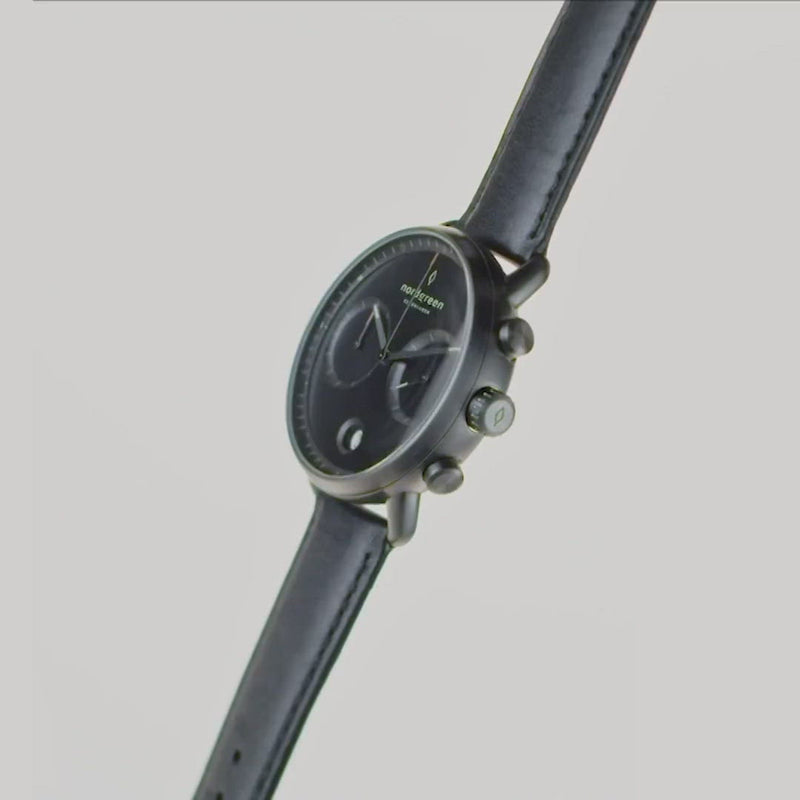 Nordgreen - Pioneer Herre Ur - Stål/Gun Metal m. Læderrem