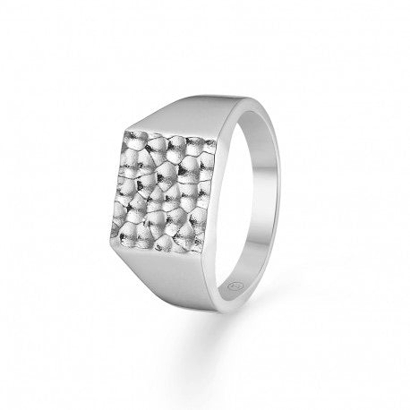 Mads Z HAMMERED Ring - Rhodineret Sølv