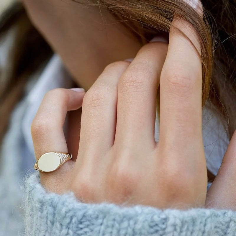 Ro Copenhagen Rock Diamant Signet Ring 18 kt. Guld