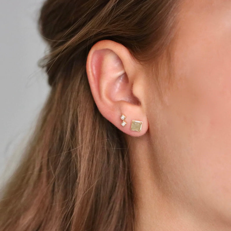 Ro Copenhagen Rå Classic Diamant Harlekin Ørestik 18 kt. Guld
