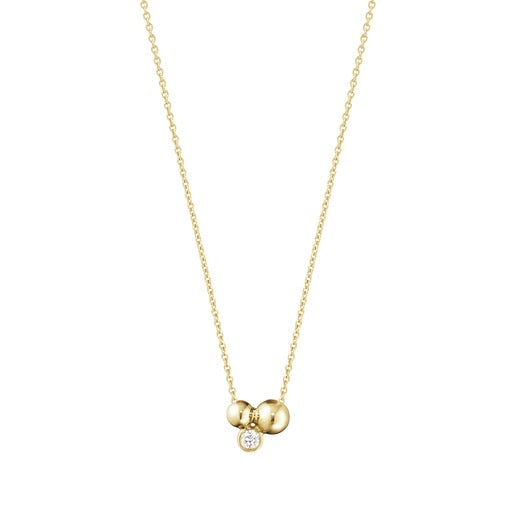 Georg Jensen Moonlight Grapes Halskæde 18 kt. Guld m. Brillant