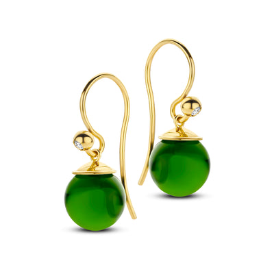 Spirit Icons Figaro Green L Øreringe Forgyldt Sølv