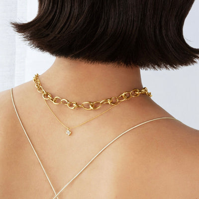 Georg Jensen Mercy Solitaire Halskæde 18 kt. Guld 0,20 ct.