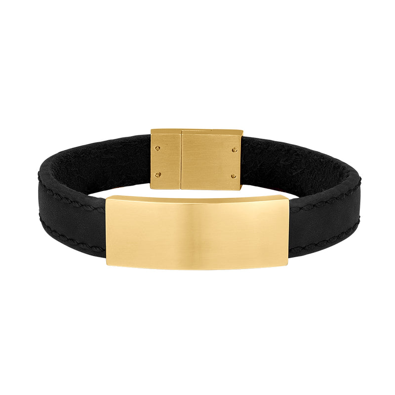 Son of Noa Armbånd Sort Læder m. IP Guld