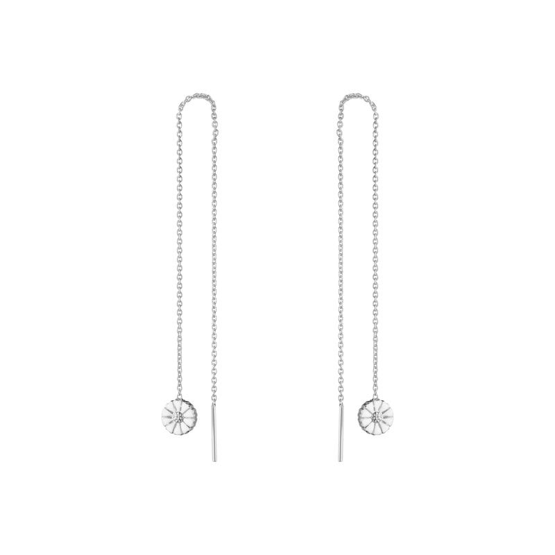 Georg Jensen Daisy Ørekæde Rhodineret Sølv 7mm