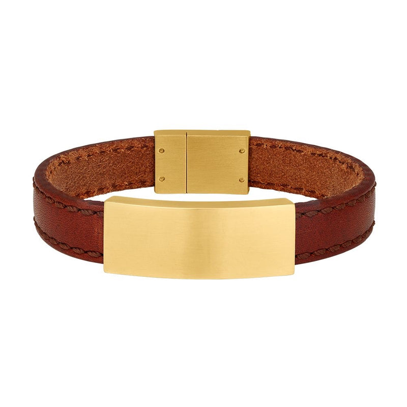 Son of Noa Armbånd Brun Læder m. IP Guld