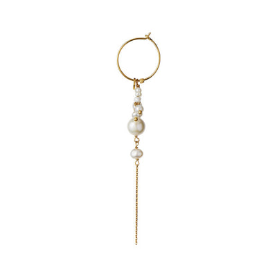 Stine A Petit Heavenly Pearl Dream Hoop Single Creol Ørering Forgyldt Sølv