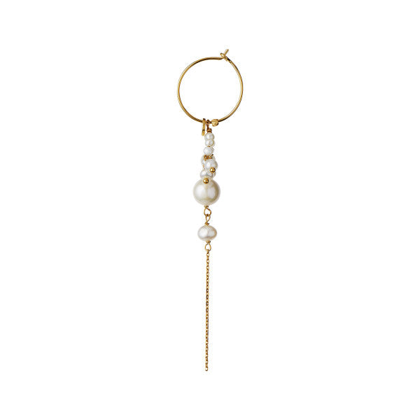 Stine A Petit Heavenly Pearl Dream Hoop Single Creol Ørering Forgyldt Sølv