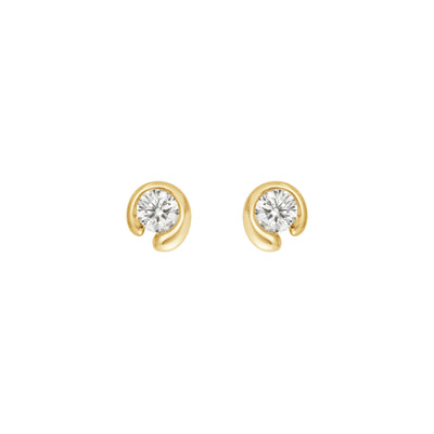 Georg Jensen Mercy Solitaire Øreringe 18 kt. Guld 0,10 ct.