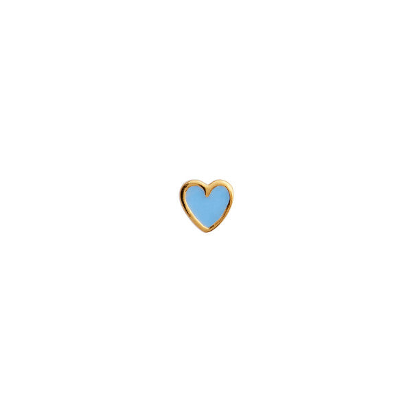 Stine A Petit Love Heart Light Blue Ørering Forgyldt Sølv