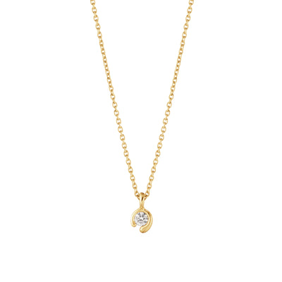 Georg Jensen Mercy Solitaire Halskæde 18 kt. Guld 0,05 ct.