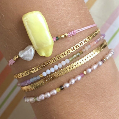 Stine A Confetti Pearl Armbånd Forgyldt Sølv