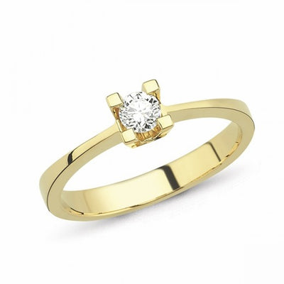 Nuran Star 4 Greb Ring Guld 14 kt. m. Brillant 0,15 ct.