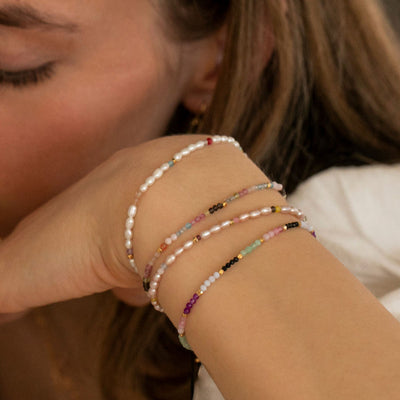 Stine A Confetti Pearl Armbånd Forgyldt Sølv
