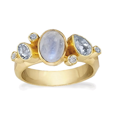 Rabinovich Blue Moon Ring Forgyldt Sølv