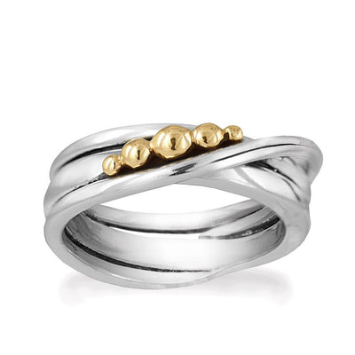 Rabinovich Golden Bubbles Ring Sølv m. 14 kt. Guld