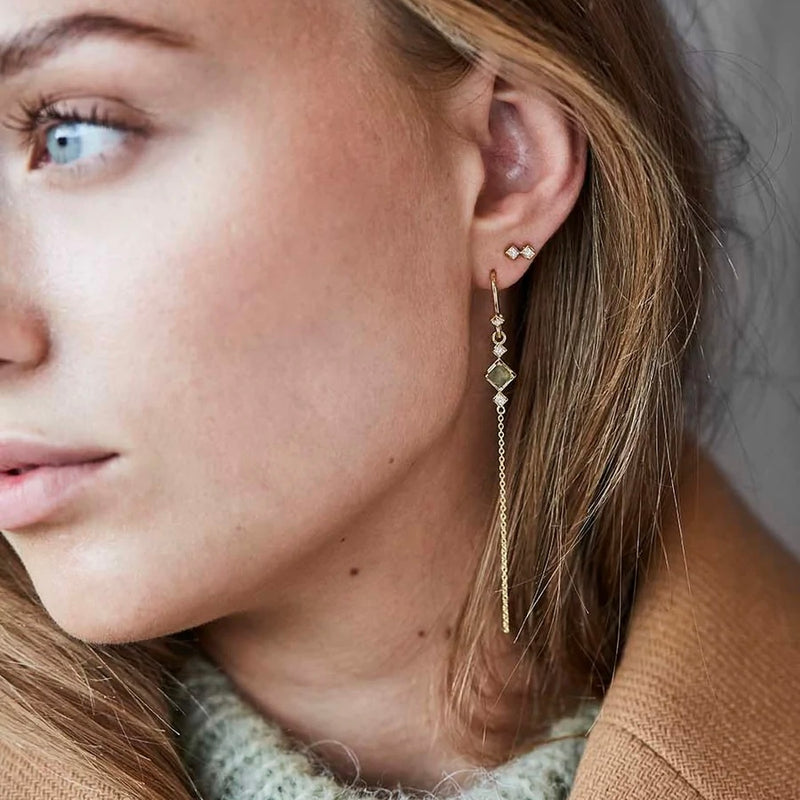 Ro Copenhagen Rå Classic Diamant Harlekin Ørestik 18 kt. Guld