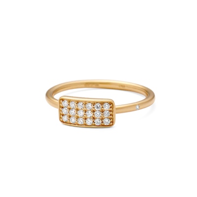 Ro Copenhagen Rock Square Diamant Ring 18 kt. Guld