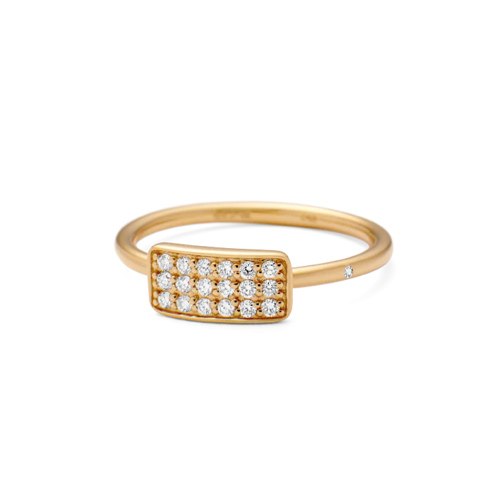 Ro Copenhagen Rock Square Diamant Ring 18 kt. Guld