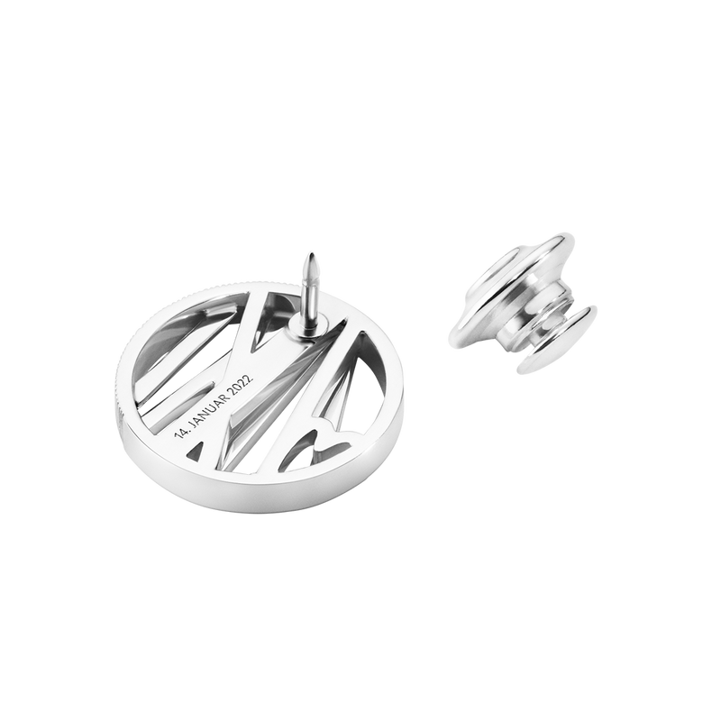 Georg Jensen 50 års Regeringsjubilæum Pin Sølv m. 18 kt. Guld